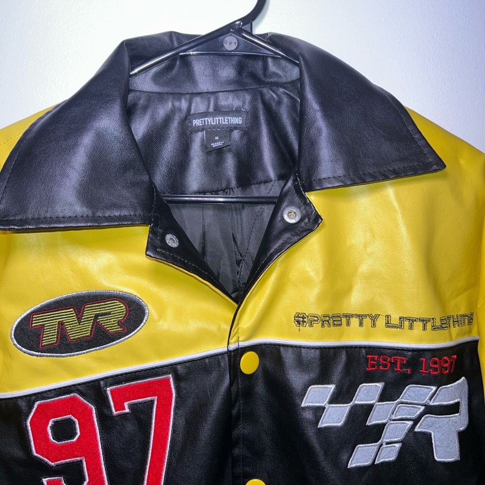 PrettyLittleThing Yellow and Black Leather Jacket - Picture 3 of 3